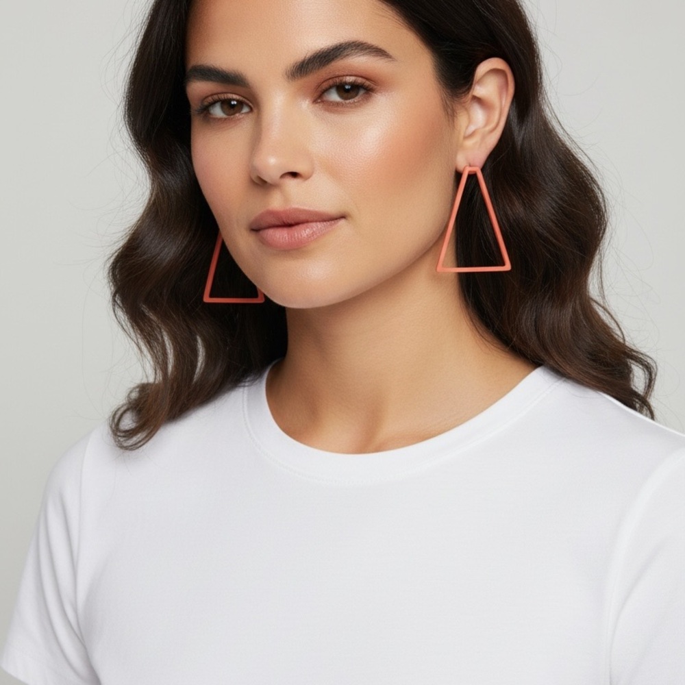 ❤️Geometric Coral Earrings